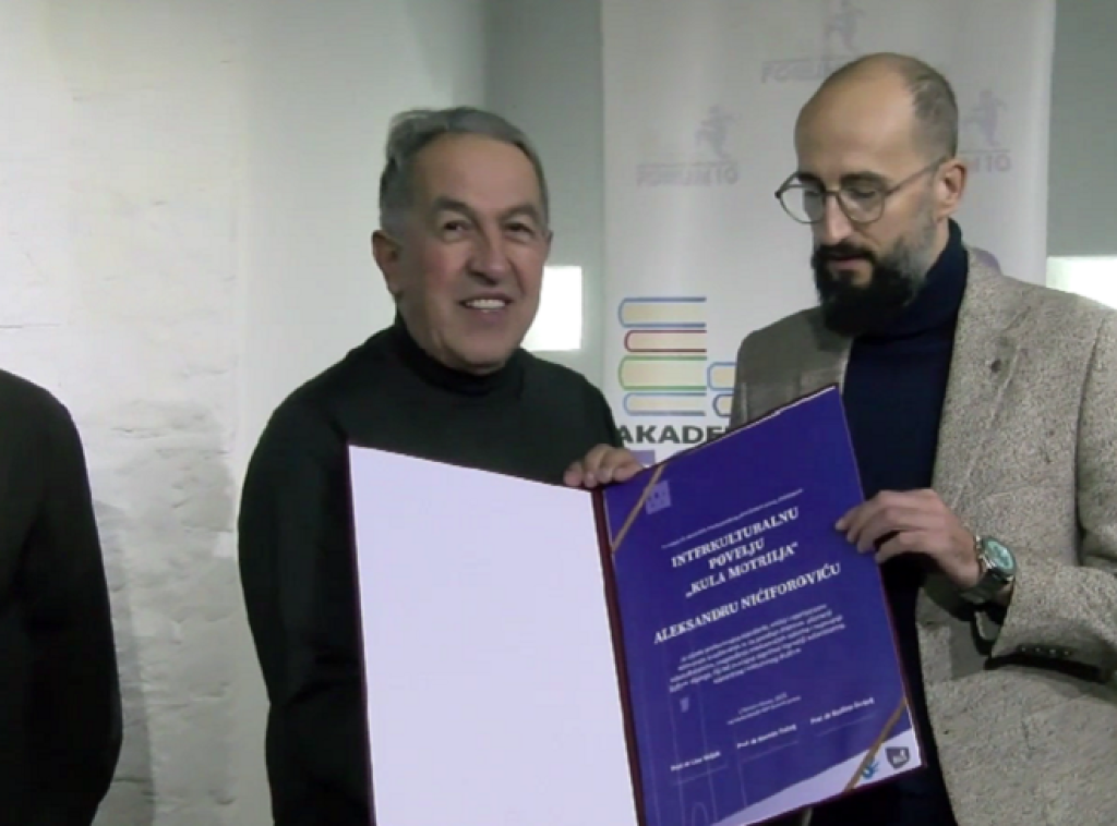 Novinaru Tanjuga Aleksandru Nićiforoviću uručena Interkulturalna povelja "Kula motrilja"