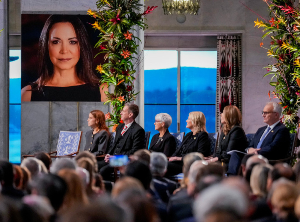 Korina Mačado zahvalila za Nobelovu nagradu i najavila dolazak u Oslo