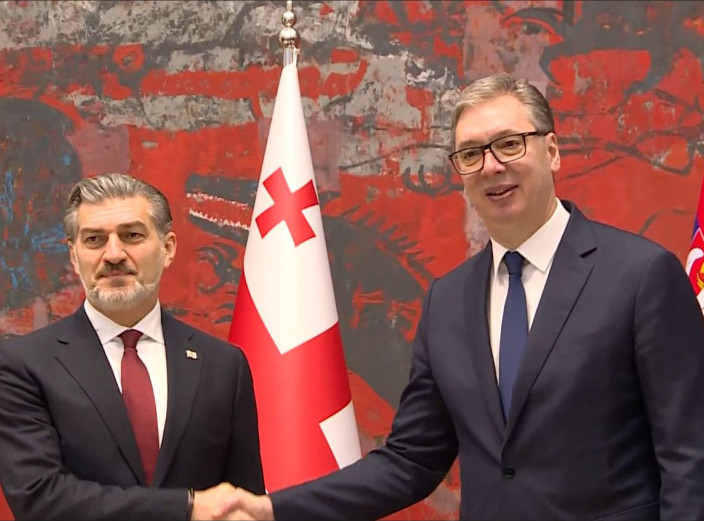 Predsednik Vučić se sastao sa Mihailom Kavelašvilijem, sledi plenarni sastanak delegacija Srbije i Gruzije