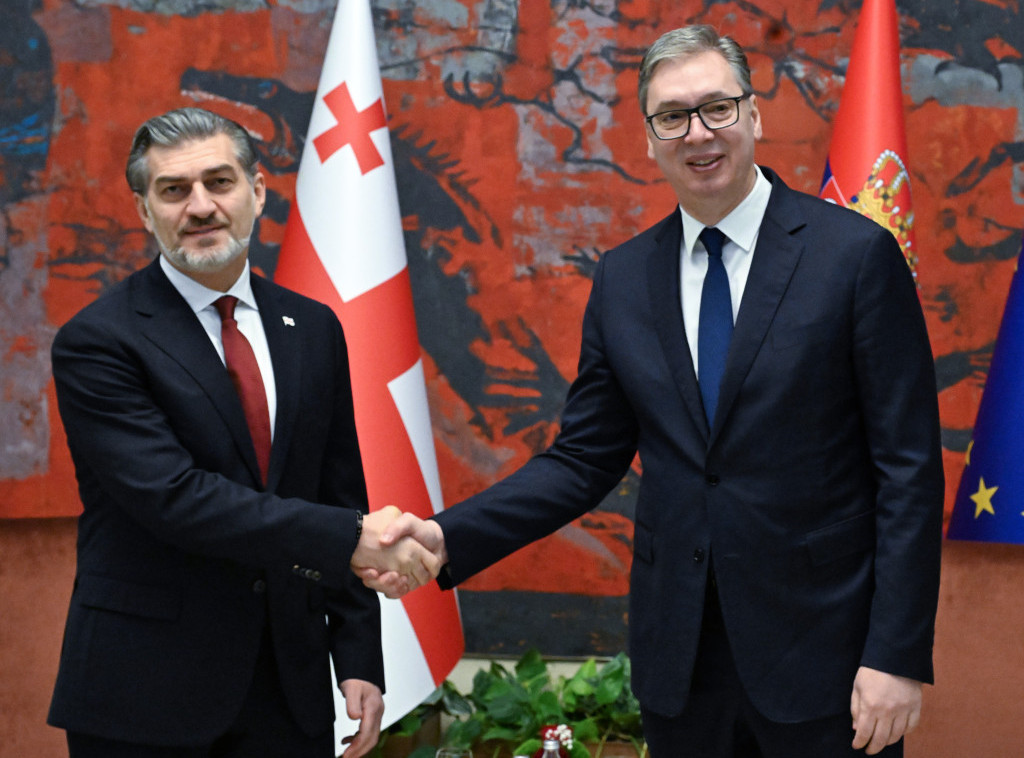 Predsednik Vučić se sastao sa Mihailom Kavelašvilijem, sledi plenarni sastanak delegacija Srbije i Gruzije