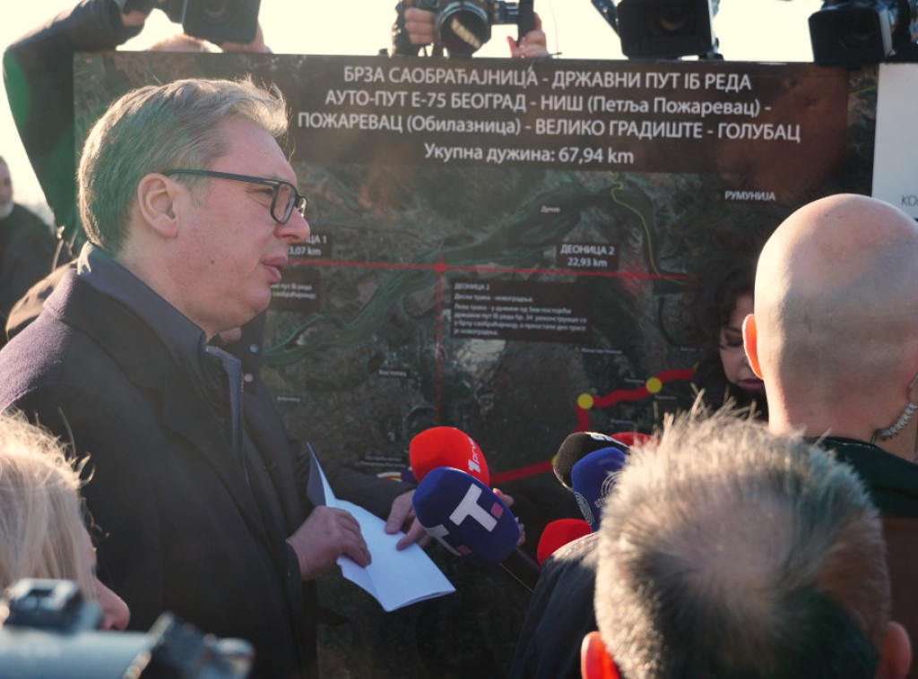 Vučić obilazi radove na izgradnji brze saobraćajnice na Dunavskom koridoru