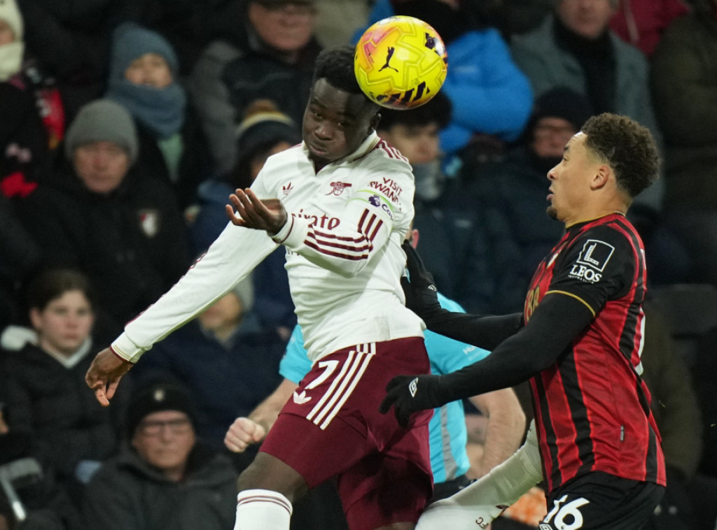 Fudbaleri Arsenala pobedili Bornmut u 20. kolu Premijer lige