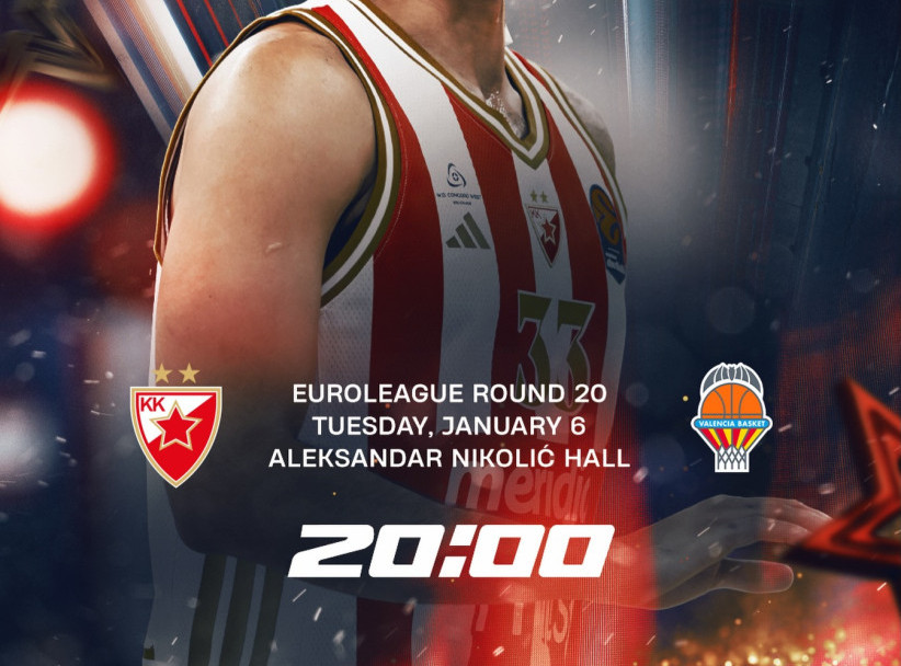 Košarkaši Crvene zvezde večeras dočekuju Valensiju u 20. kolu Evrolige