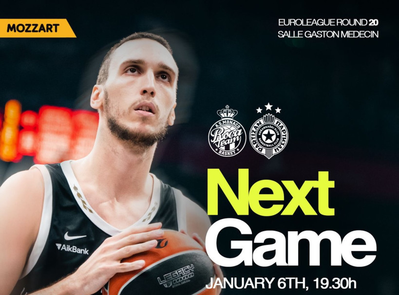 Košarkaši Partizana večeras gostuju Monaku u 20. kolu Evrolige