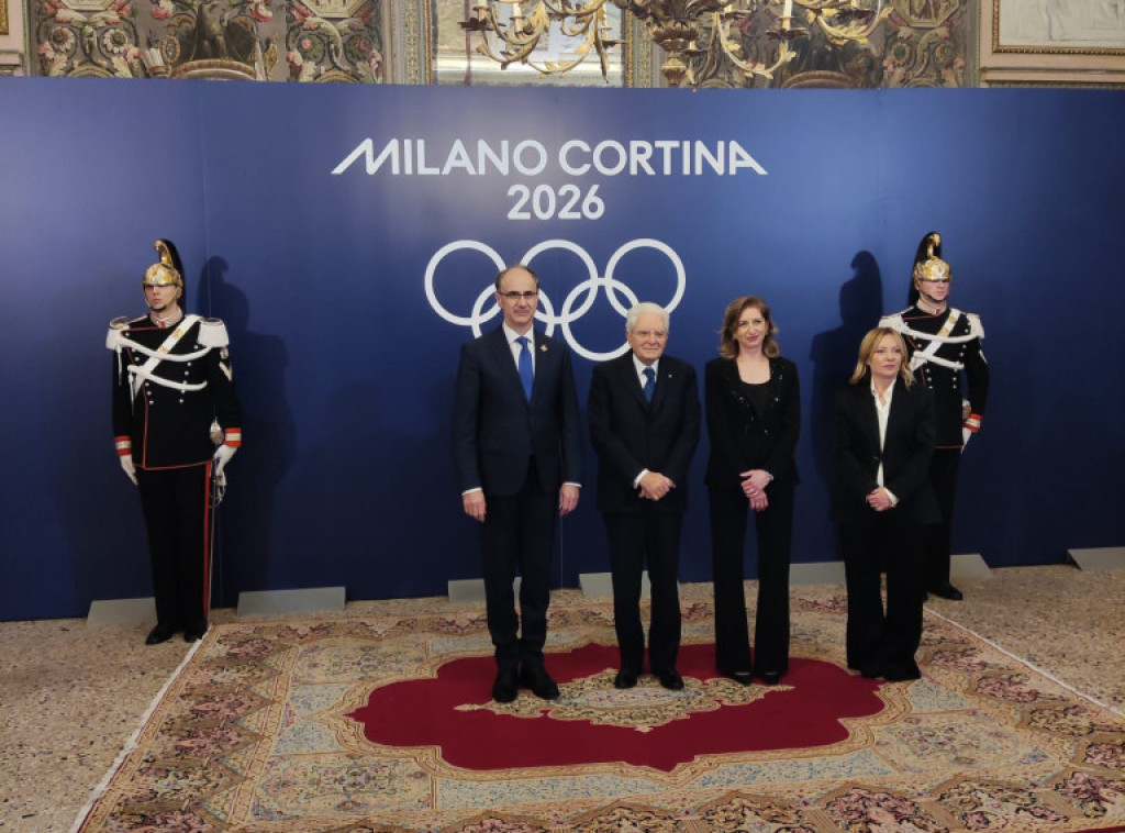 Đuro Macut na prijemu povodom otvaranja Zimskih olimpijskih igara u Milanu i Kortini