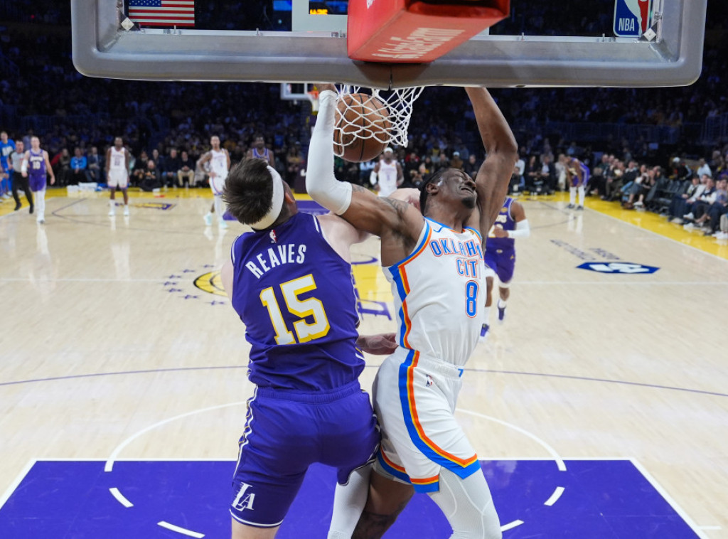 Košarkaši Oklahome pobedili LA Lejkerse, Juta savladala Majami u NBA ligi