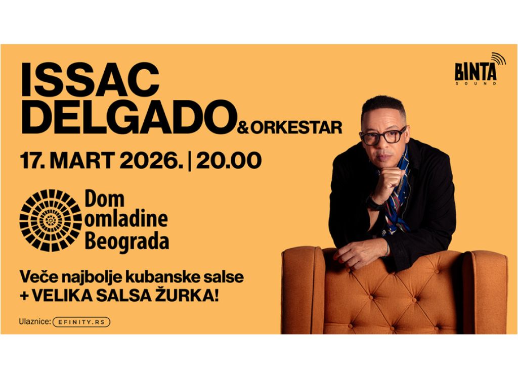 Kubanski muzičar Isak Delgado 17. marta u Domu omladine Beograda