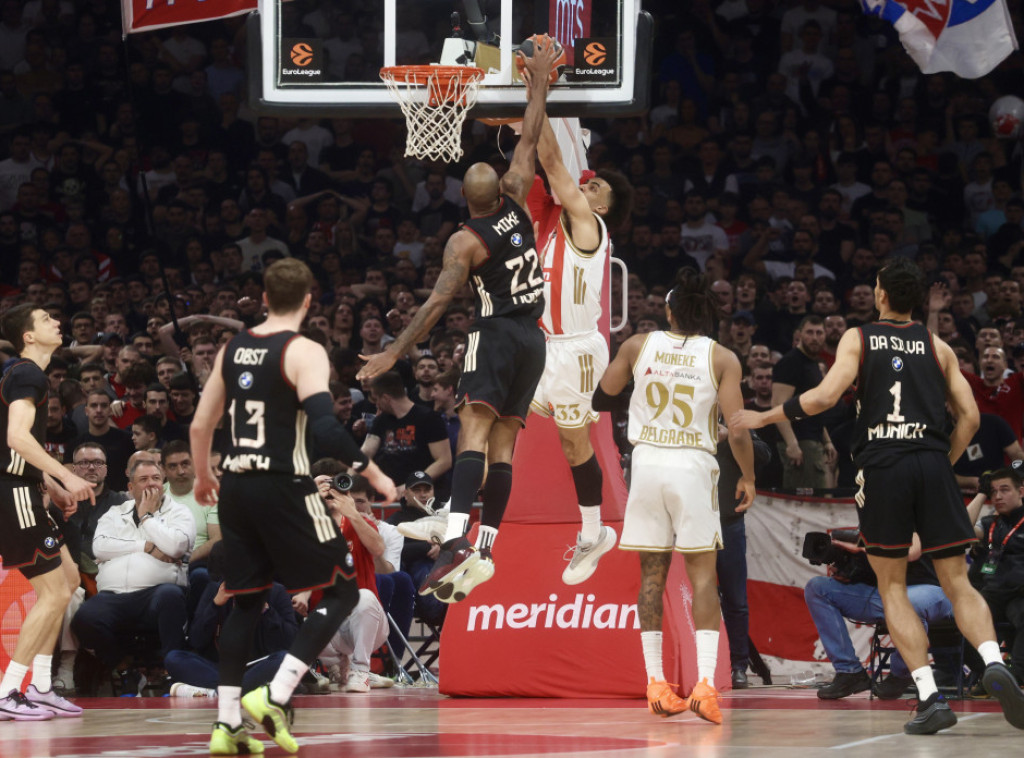 Košarkaši Crvene zvezde poraženi od Bajerna u 30. kolu Evrolige