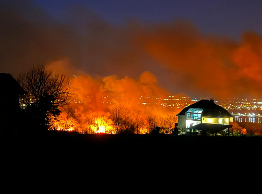 Veliki požar u ritu između Beočina i Rakovca, kuće nisu ugrožene