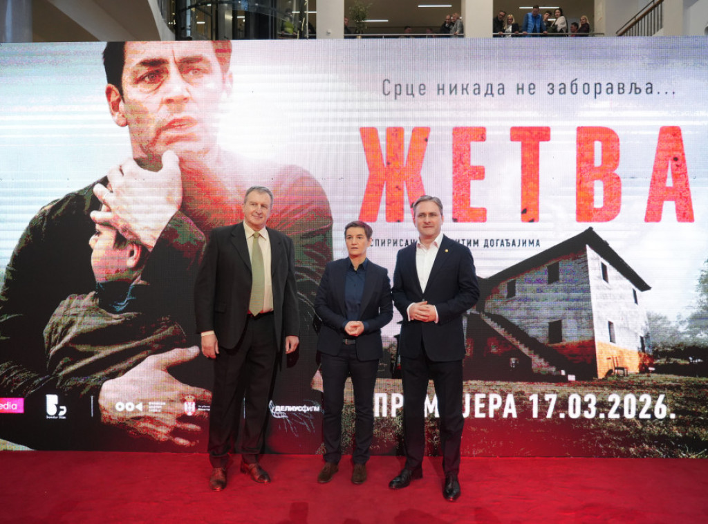 Film “Žetva” premijerno prikazan u Mts dvorani, prisustvovali Brnabić i Selaković