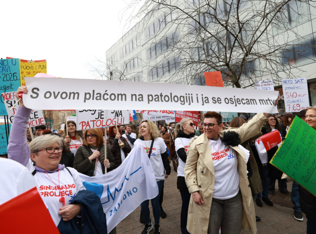 U Zagrebu se održava protest sindikata, traže socijalni dijalog i kolektivne ugovore