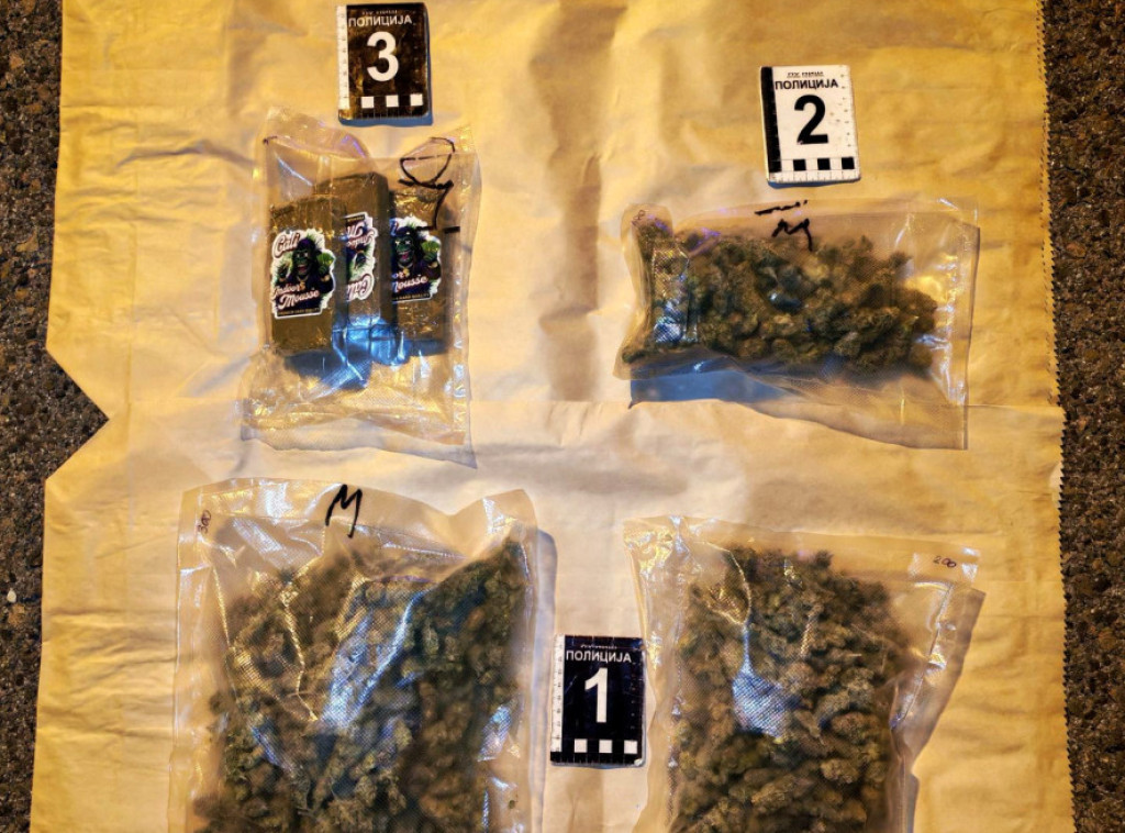 Policijska uprava u Nišu: Mladić uhapšen zbog posedovanja 600 grama marihuane i 300 grama hašiša