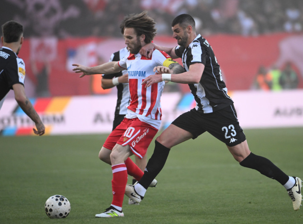 Red Star beat Partizan in Serbia's football derby to win ninth consecutive title