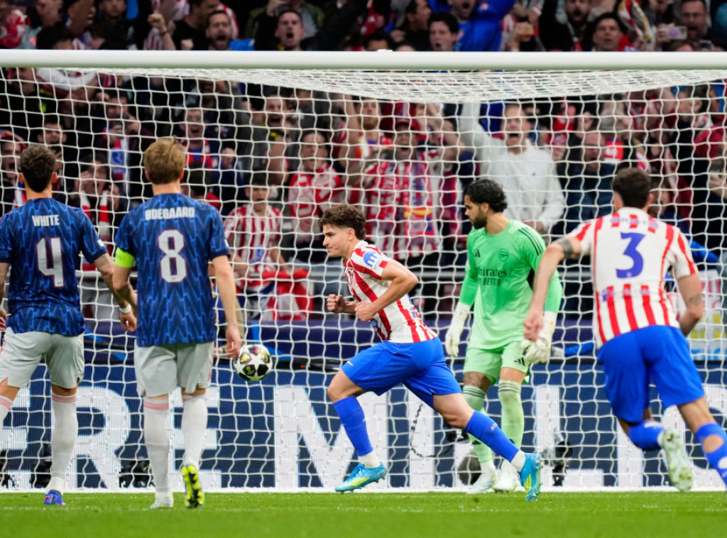 Fudbaleri Atletika i Arsenala odigrali 1:1 u prvom meču polufinala Lige šampiona
