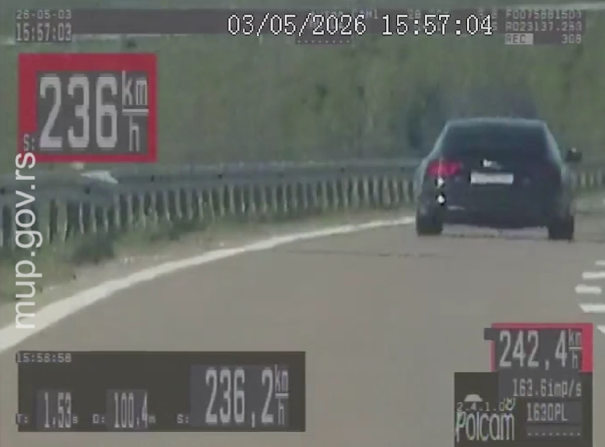 Grčki državljanin vozio 236 kilometara na sat, isključen iz saobraćaja kod Bujanovca