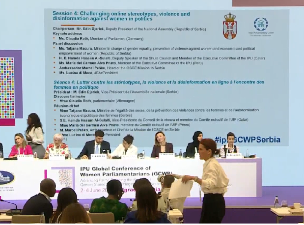 Drugi dan Globalne konferencije žena parlamentarki u Beogradu, nastavak diskusije o rodnoj ravnopravnosti