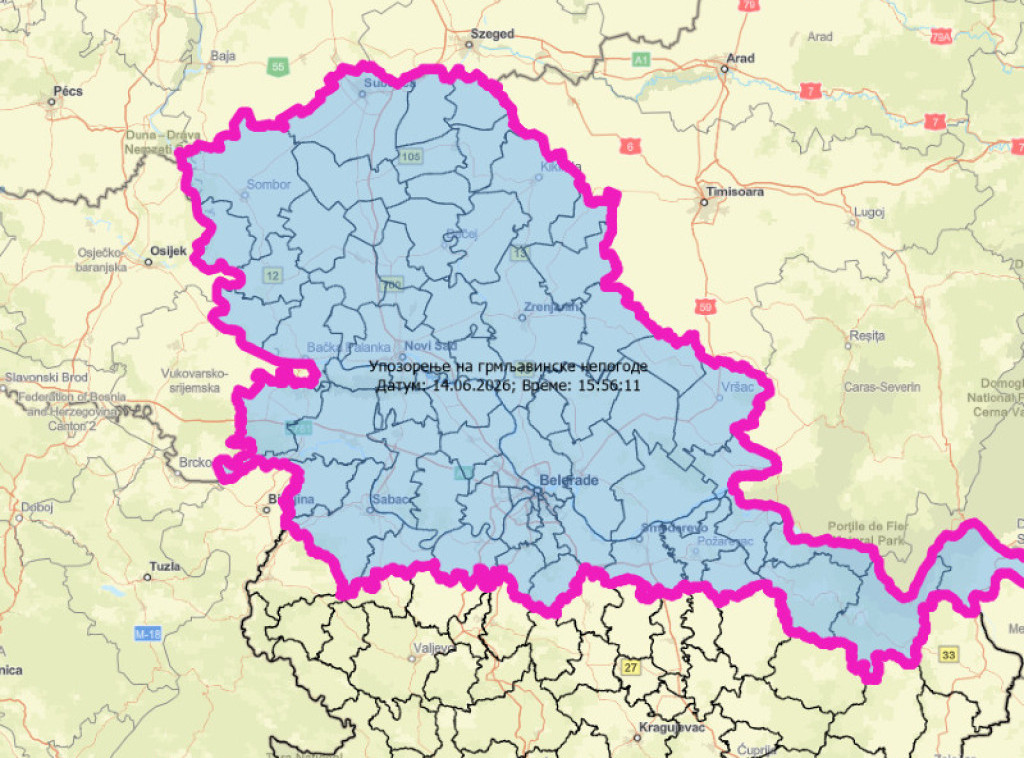 RHMZ pokrenuo proceduru za slanje SMS-a usled grmljavinskog nevremena koje se očekuje